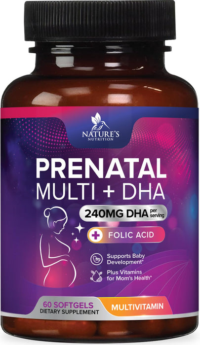 Prenatal Multivitamin + Folic Acid & DHA - 60 Softgels
