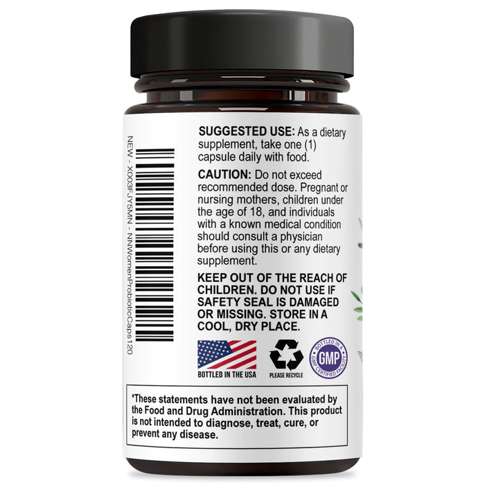 Probiotics for Women - Probiotic Blend 50 Billion CFU Per Cap - 16 Feminine Health Strains Women's Probiotic - Prebiotic for Vaginal PH Balance, Urinary UT Health Support - Bottled USA - 120 Capsules
