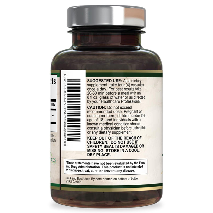 Creatine Monohydrate Capsules 3000mg – Best Micronized Creatine Powder - Supports Lean Muscle, Strength, Energy, & Endurance - Nature's Supplement, Non-GMO, Gluten Free for Women & Men - 120 Capsules