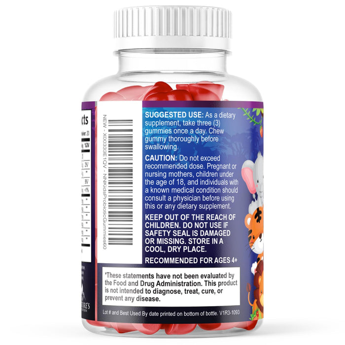 Probiotics for Kids Digestive Health - 5 Billion CFU - Natural Immune Support Supplement - Daily Children's Probiotic Gummy for Ages 4+ Vegan, Gluten, Soy & Dairy Free - Berry Flavored - 60 Gummies