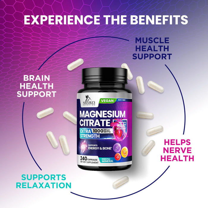 Magnesium Citrate 1000 mg - 240 Capsules