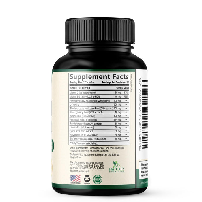 Adrenal Support Supplements Cortex Complex, Best Energy Supplement, Supports Cortisol Health & Energy Levels, Daily Ashwagandha for Women & Men, Supports Adrenal Fatigue & Immune System, 60 Capsules