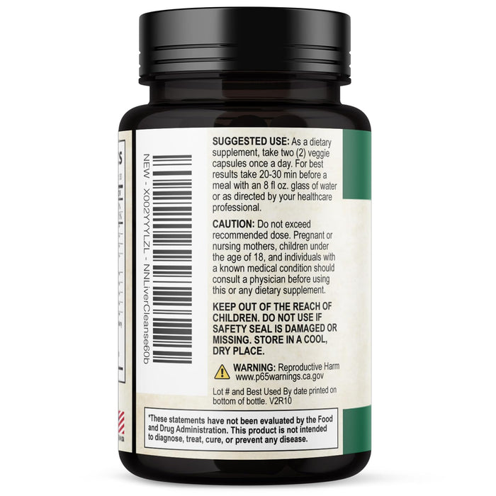 Liver Cleanse Detox & Repair Formula - Herbal Liver Support Supplement with Milk Thistle with Silymarin, Artichoke Extract, Dandelion, Beet, Chicory Root, & Turmeric for Liver Health - 60 Capsules