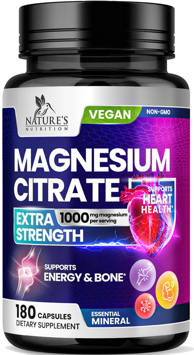 Magnesium Citrate 1000 mg - 180 Capsules