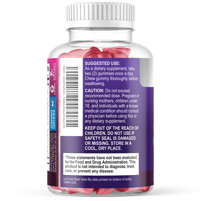 Multivitamin Gummies for Adults, Daily Gummy Vitamins & Minerals for Women & Men, Immune Support Gummy Multivitamins Supplement, Adult Multi VIT Vitamin with Vitamins A, C, D, B12, Zinc - 120 Gummies
