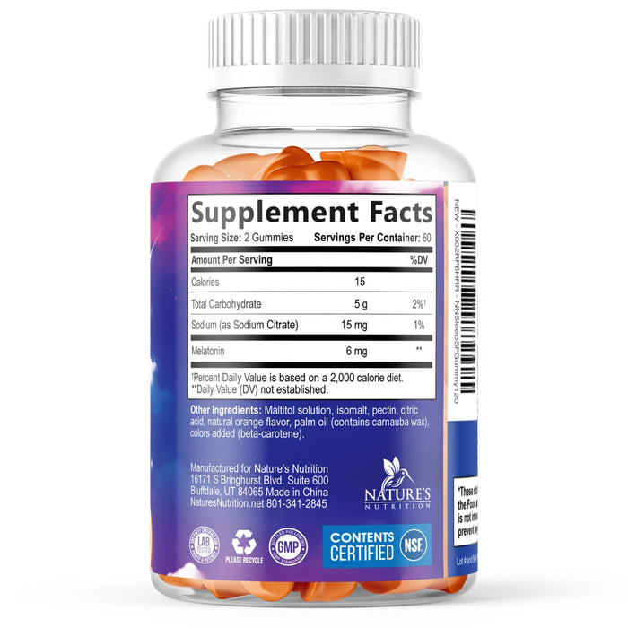 Melatonin Sleep Gummies Sugar Free - 6 mg Natural Melatonin Sleep Gummies for Adults, Extra Strength Sleep Gummy Supplements, Occasional Sleeping Support Supplement, Gomitas para Dormir