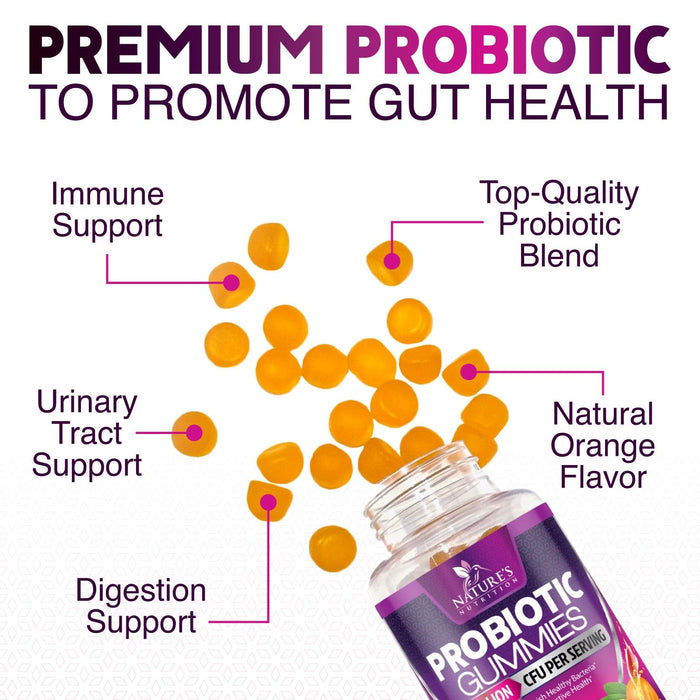 Probiotic Gummies for Women & Men's Digestive Health, 5 Billion CFU, Best Daily Probiotics Gummy for Vaginal, Immune Support & Gut Health, Supports Occasional Constipation Gas & Bloating, 60 Gummies