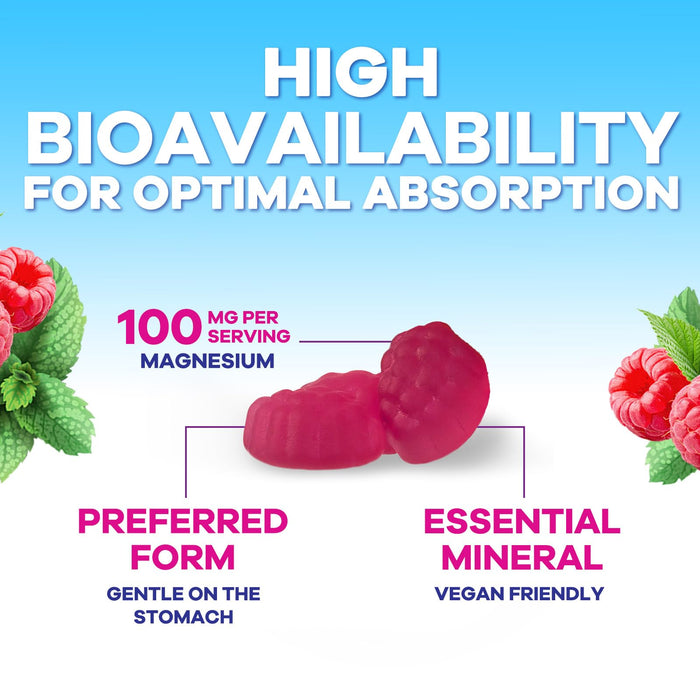 Magnesium Gummies Supplement - High Absorption Magnesium Citrate Supplement for Adults & Kids - Nature's Calm Magnesio Gummy Dietary Supplements for Bone, Muscle Health, Heart Support - 60 Gummies