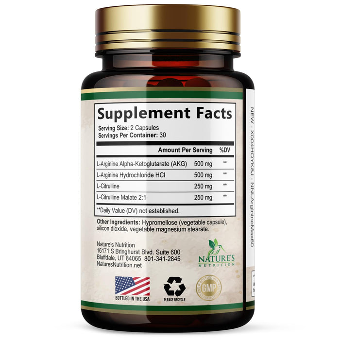 L-Arginine 1000 mg - 60 Capsules
