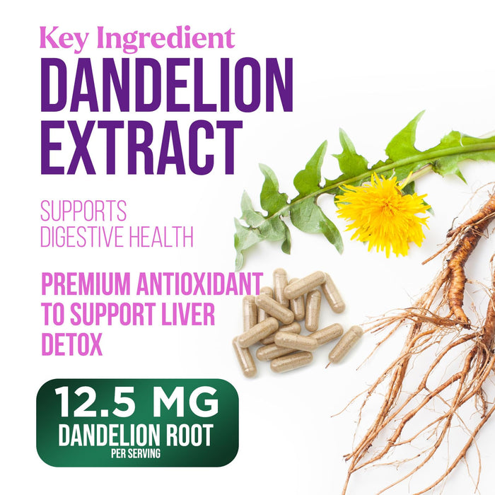 Milk Thistle Extract - Liver Cleanse Detox & Repair Formula with Dandelion Extract 1000mg - Herbal Liver Supplement - Nature's Milk Thistle w/Silymarin Marianum, Supports Liver Health - 60 Capsules