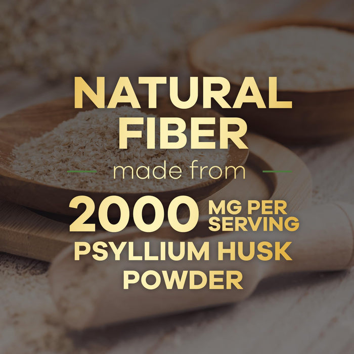 Psyllium Husk Fiber Supplement 2000mg, Natural Daily Soluble & Insoluble Fiber Pills, Psyllium Husk Powder Capsules Supports Digestion Colon Health & Regularity, Plant Based Supplement - 120 Capsules
