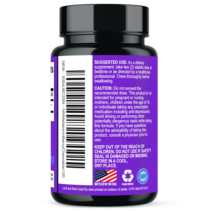 Fast Dissolve Melatonin 10mg, Sleep Support for Adults, Melatonin Sleep Supplement, for Promoting Restful Sleep, Non-Habit Forming, 100% Drug Free, Berry Flavored - 120 Chewable Tablets
