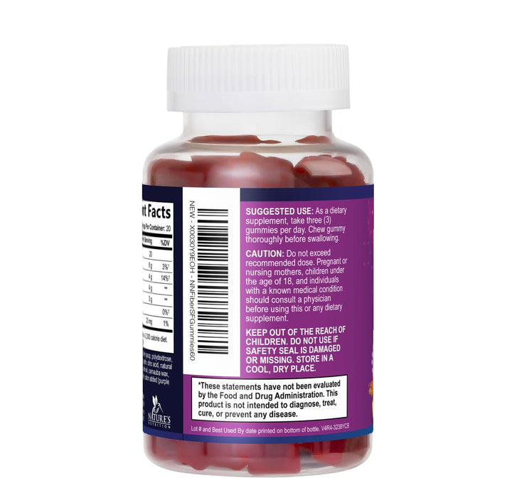 Fiber Gummies 4 g - Raspberry, 60 Gummies