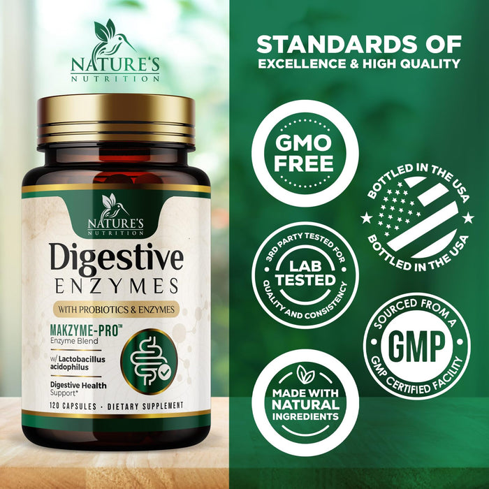 Digestive Enzymes + Probiotics - 120 Capsules