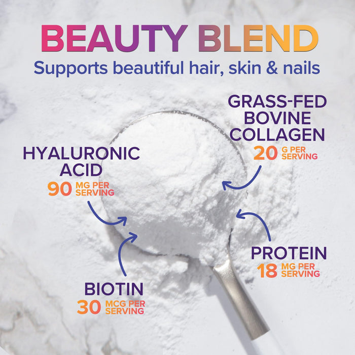 Collagen Peptides Powder for Women & Men - Hydrolyzed Type 1 & 3 Collagen Powder & Hyaluronic Acid - Vital Support for Hair, Nail, Skin, Bone & Joint Health - Zero Sugar, Unflavored - 28 Servings