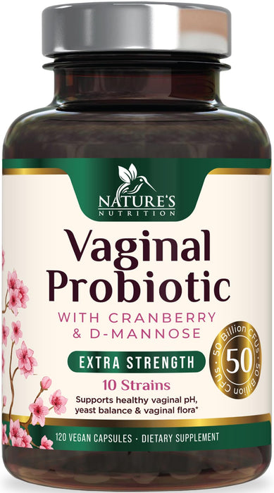 Vaginal Probiotic + Cranberry & Prebiotics 50 Billion CFU - 120 Capsules