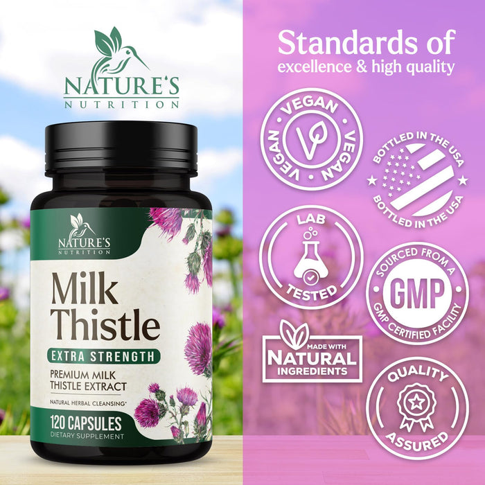 Milk Thistle Extract - Liver Cleanse Detox & Repair Formula with Dandelion Extract 1000mg - Herbal Liver Supplement - Nature's Milk Thistle w/Silymarin Marianum, Supports Liver Health - 120 Capsules