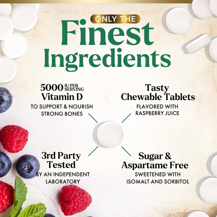 Vitamin D3 5000 IU - 120 Chewable Tablets
