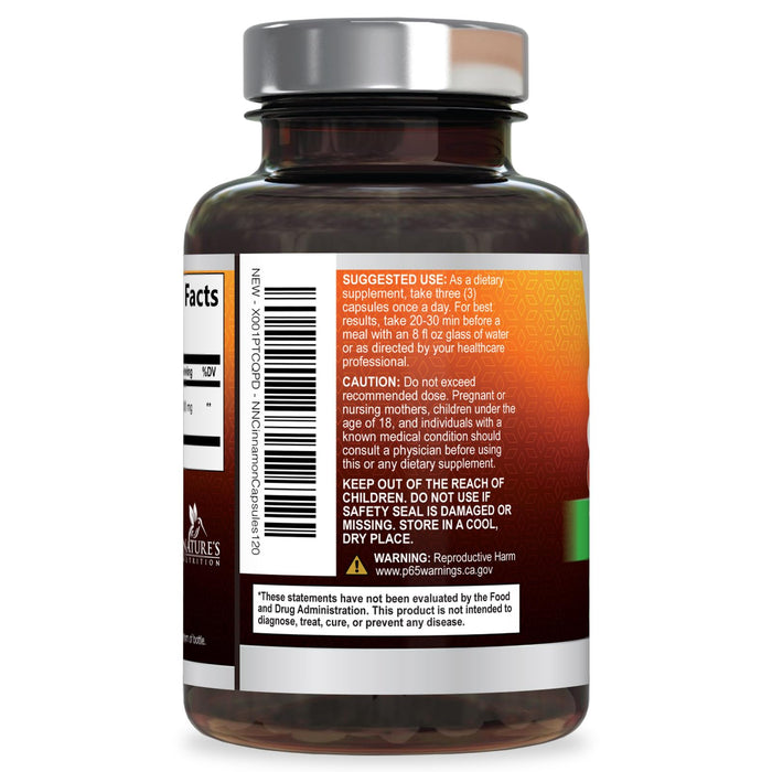 Organic Ceylon Cinnamon Supplement 1800mg - Certified Organic Ceylon Cinnamon Powder Pills - Energy & Heart Support for Women & Men, Bottled in USA, Antioxidant, Gluten Free, Non-GMO - 120 Capsules