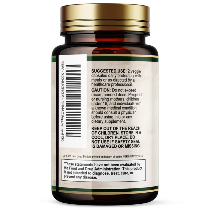NAC Supplements N-Acetyl L-Cysteine (NAC) 1200 mg - NAC Supplement for Lung Health & Immune Support, Liver Support & Antioxidants, Freefrom N-Acetylcysteine, Gluten Free, Non-GMO
