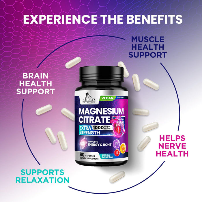 Magnesium Citrate 1000 mg - 60 Capsules