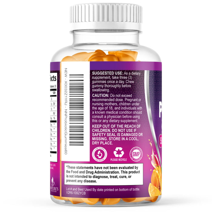 Probiotic Gummies for Women & Men's Digestive Health, 5 Billion CFU, Best Daily Probiotics Gummy for Vaginal, Immune Support & Gut Health, Supports Occasional Constipation Gas & Bloating, 60 Gummies