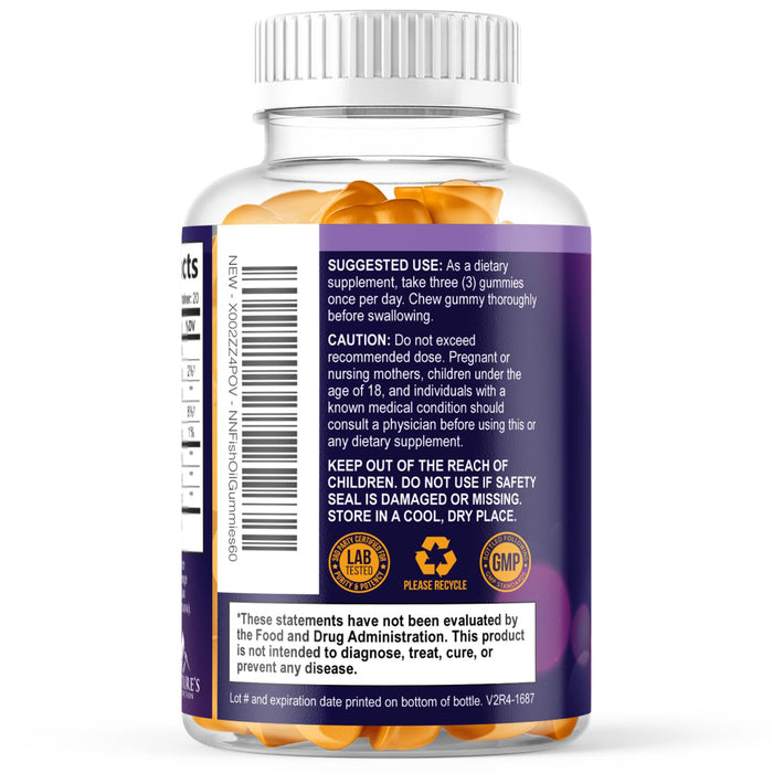 Omega-3 Gummies, Fish Oil Gummies for Adults & Kids, Omega-3 Gummy Vitamins, EPA & DHA Fish Oil Fatty Acids Gummy Supplement, Nature's Supplements for Joint, Heart Health, & Brain Support - 60 Count