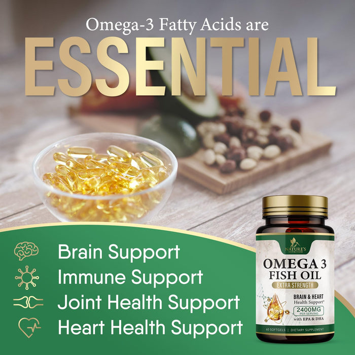 Omega-3 Fish Oil 2400 mg - 60 Softgels