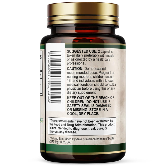 Magnesium Supplement (Citrate Oxide) 1000mg for Best Absorption, Supports Bone, Heart Health, Nerves, Muscles & Metabolism, Nature's Pure Magnesio Vitamin Pills, Bottled in USA, 240 Capsules