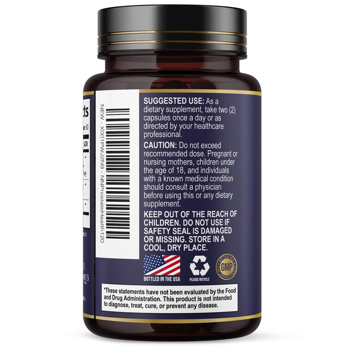 Prostate Health Supplements for Men - Support Complex 3X Formula with Saw Palmetto Blend Stinging Nettle Root & Pumpkin Seed Extract - Supports Bathroom Trips Prostate & Urinary Health - 120 Capsules