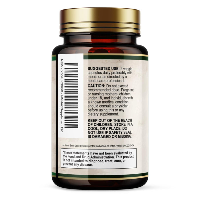 NAC Supplements N-Acetyl L-Cysteine (NAC) 1200 mg - NAC Supplement for Lung Health & Immune Support, Liver Support & Antioxidants, Freefrom N-Acetylcysteine, Gluten Free, Non-GMO