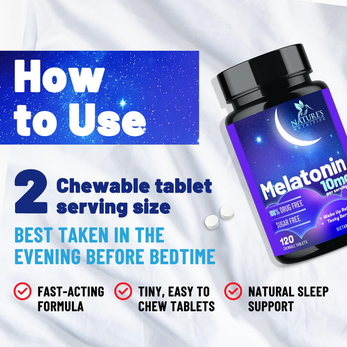 Melatonin 10 mg - Berry, 120 Chewable Tablets