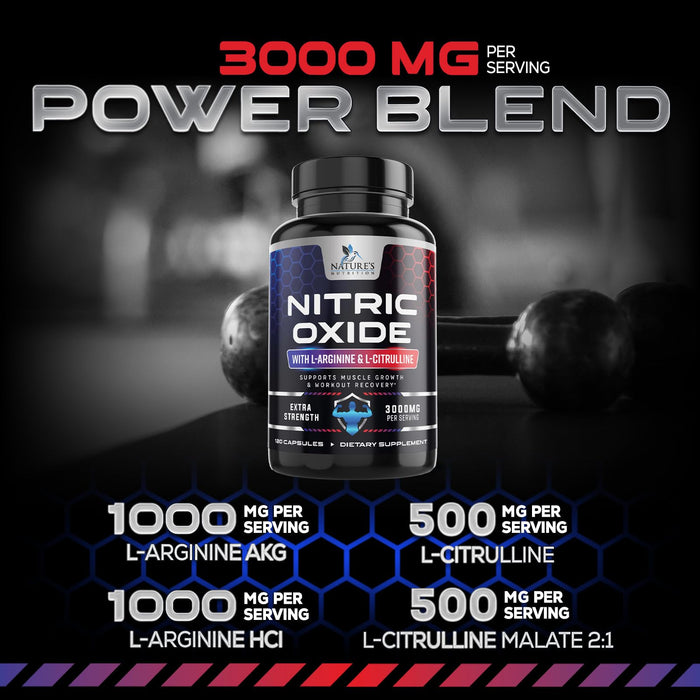 Nitric Oxide Support 3000 mg - 120 Capsules