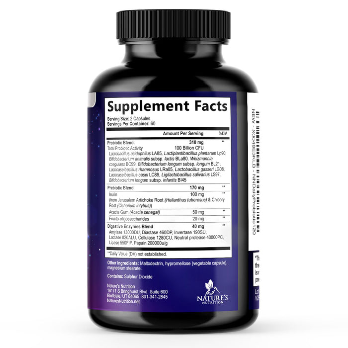Probiotics for Women & Men 100 Billion CFU - 10 Strains with Lactobacillus, Digestive Gut Health Probiotics & Immune Support Supplement, Supports Occasional Constipation, Gas & Bloating - 120 Capsules