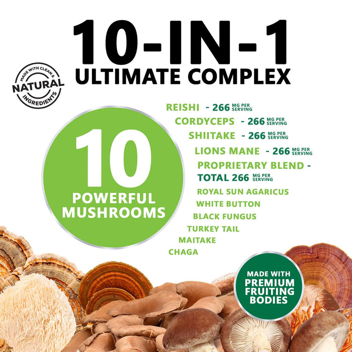 Mushroom Complex 10-in-1 1330 mg - 60 Capsules