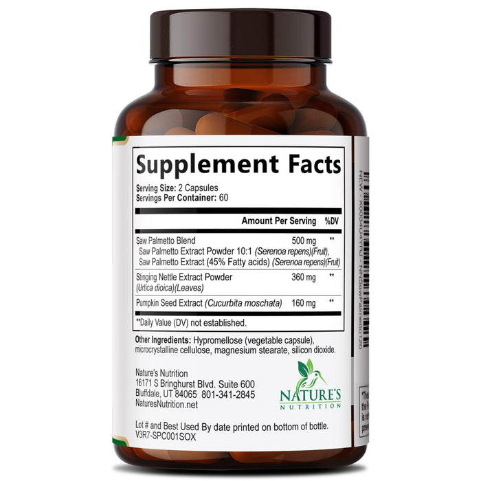 Saw Palmetto for Men 1000MG Prostate Health Supplement - Saw Palmetto Extract Prostate Support Supplement, Prostate Supplements for Men's Health Support, Prostate Urinary Health Support, 120 Capsules