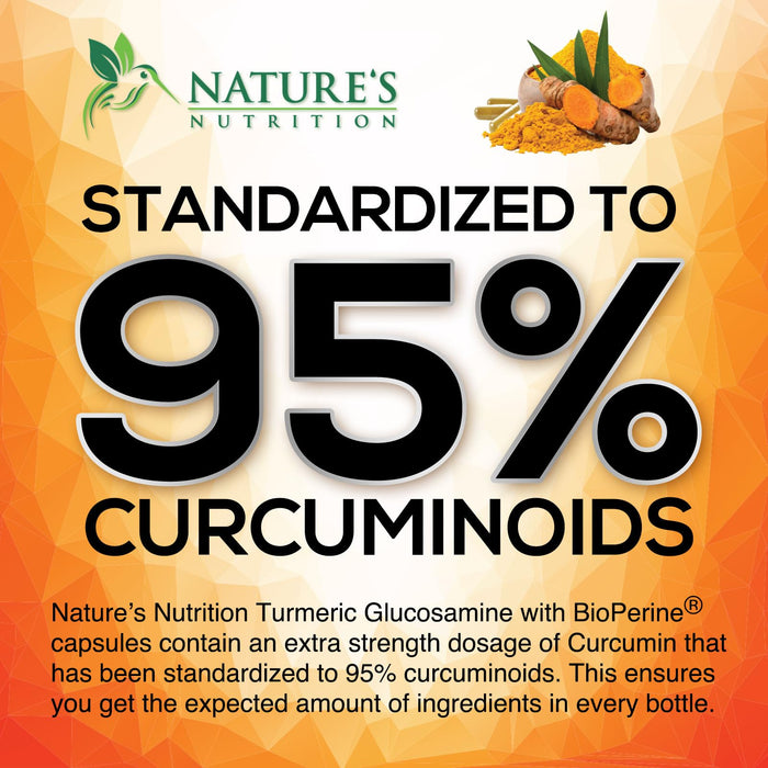 Turmeric Curcumin Supplement 2000mg with Glucosamine Chondroitin & Ginger, 95% Curcuminoids, BioPerine Black Pepper for Best Absorption, Nature's Joint Support, Non-GMO, Bottled in USA - 240 Capsules