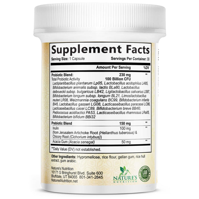 Probiotics for Women Capsules - 100 Billion CFU Prebiotics, Acidophilus Probiotics Supports Immune System Digestive Health, Supports Occasional Constipation & Bloating, Daily Supplement