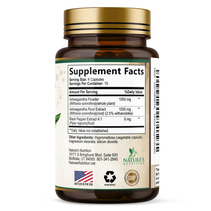 Premium Ashwagandha Supplement Facts