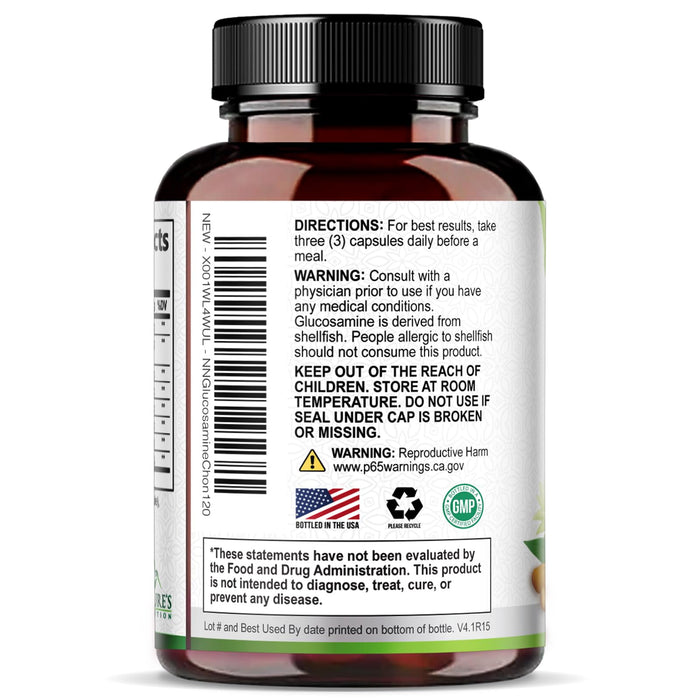 Glucosamine Chondroitin MSM 2100mg Complex - Joint Support Supplement for Joint Mobility & Comfort For Men and Women with Turmeric & Boswellia, Triple Strength Glucosamine Supplements - 120 Capsules