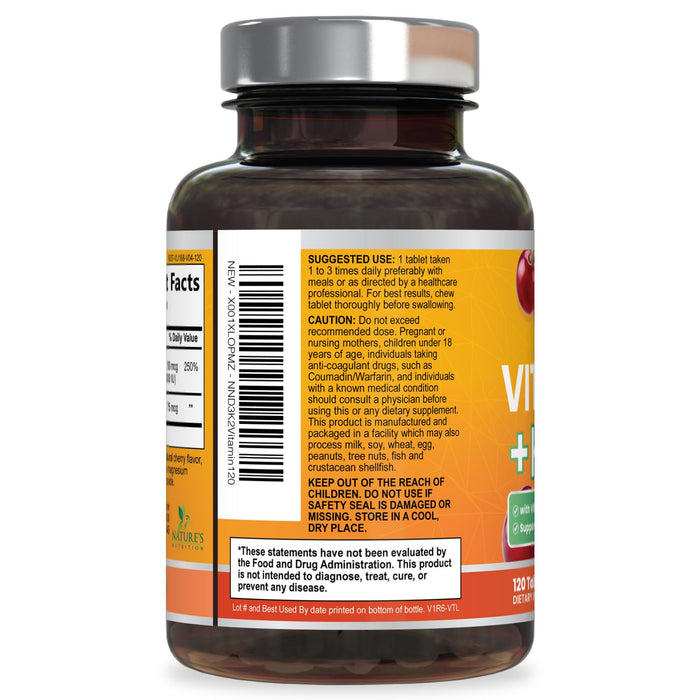 Vitamin D3 + K2 (MK-7) 2000 IU + 75 mcg - 120 Chewable Tablets