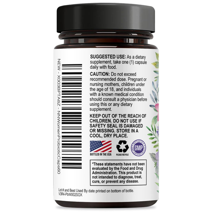 Probiotics for Women - Probiotic Blend 50 Billion CFU Per Cap - 16 Feminine Health Strains Women's Probiotic - Prebiotic for Vaginal PH Balance, Urinary UT Health Support - Bottled USA - 60 Capsules