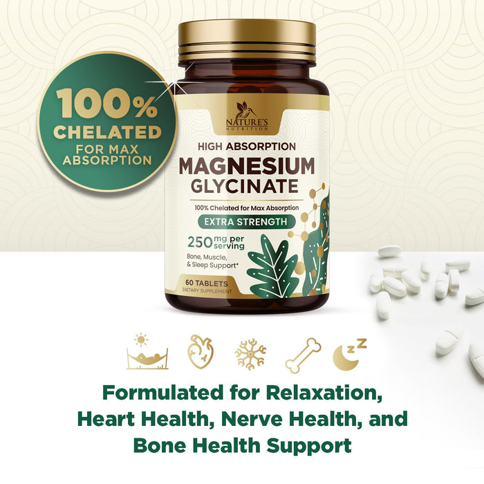 Magnesium Glycinate 250 mg - 60 Count