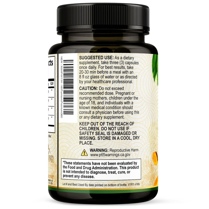 Turmeric Curcumin + Ginger & Black Pepper 1750 mg - 360 Count