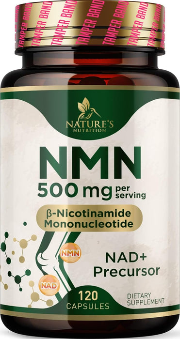 NMN Supplement - ?-Nicotinamide Mononucleotide (NMN) 500 mg Per Serving - Pure NMN Formula - NAD+ Precursor Supplement - Cellular Energy & NAD Support - Vegan Capsules - Bottled in USA - 120 Capsules