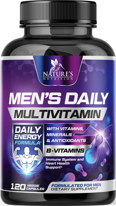 Multivitamin for Men - Vitamin A, C, D, E, Zinc, Calcium, Multivitamins for Immune Health Support, Vitamin B12, Men’s Daily Multivitamin Supplement Capsules, Non-GMO Mens Multi Vitamins - 120 Capsules