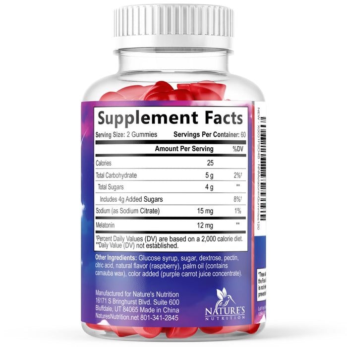 Sleep Gummies with Melatonin - Extra Strength Sleep Gummy, 12 mg Melatonin, Natural Melatonin Gummy, Occasional Sleep Support Supplement for Adults, Vegan, Non-GMO, Gomitas para Dormir - 120 Gummies