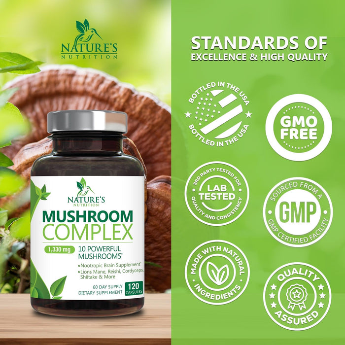 Mushroom Complex 10-in-1 1330 mg - 120 Capsules