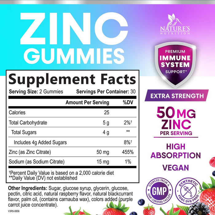 Zinc 50 mg - Berry, 60 Gummies