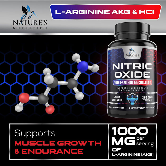 Nitric Oxide Support 3000 mg - 240 Capsules